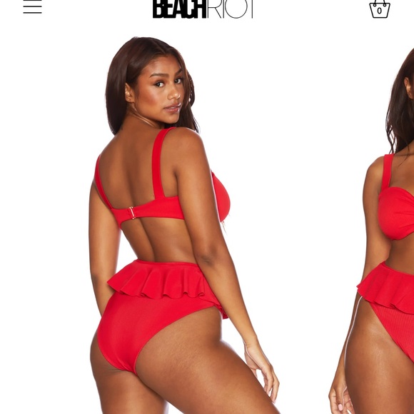 Beach Riot daisy bottoms red size L - Picture 3 of 7